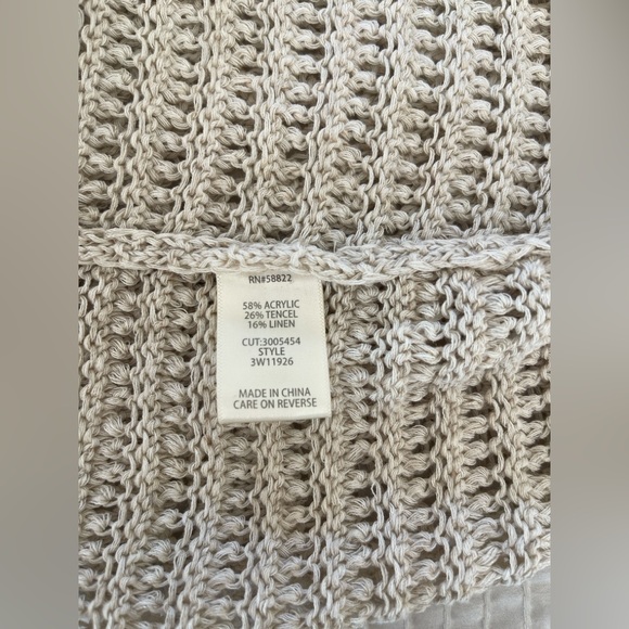 Max Studio Beige Open Weave Lightweight Cardigan NWT Size 2X - Picture 10 of 11